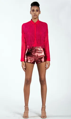 Any Old Iron Pinky Fringe Shirt